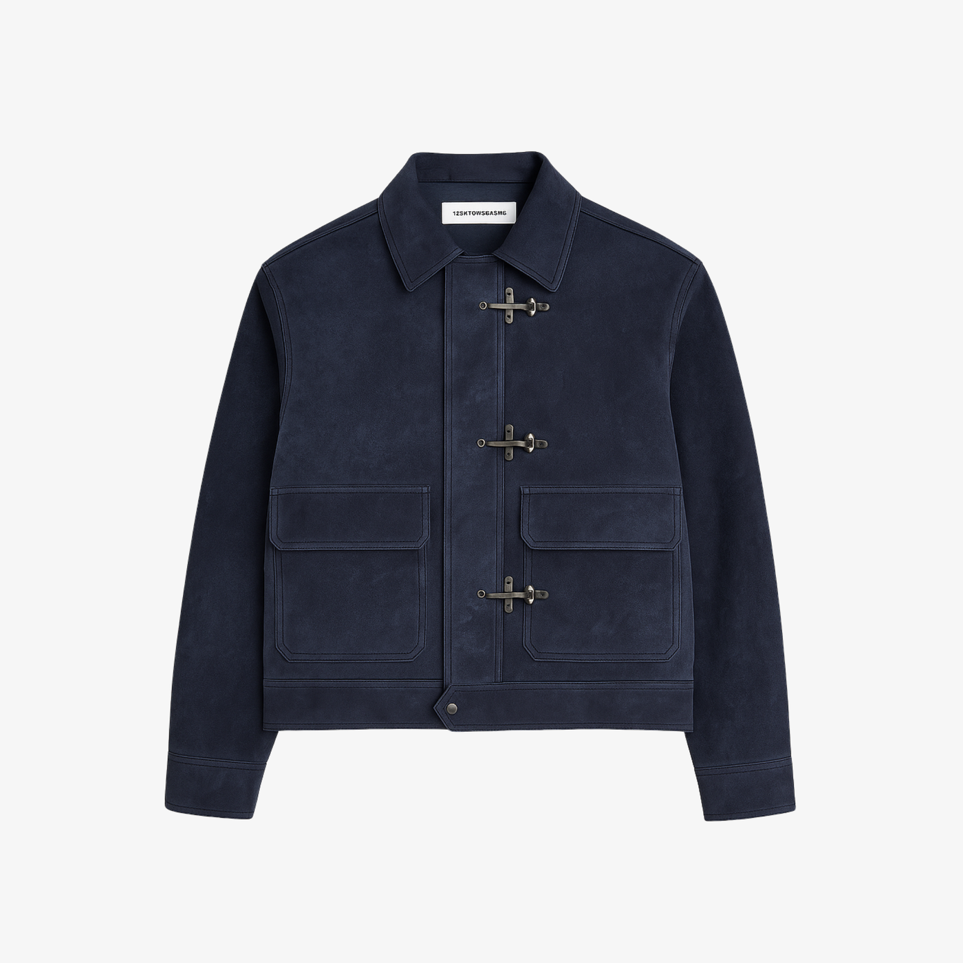 Toggle Front Leather Field Coat