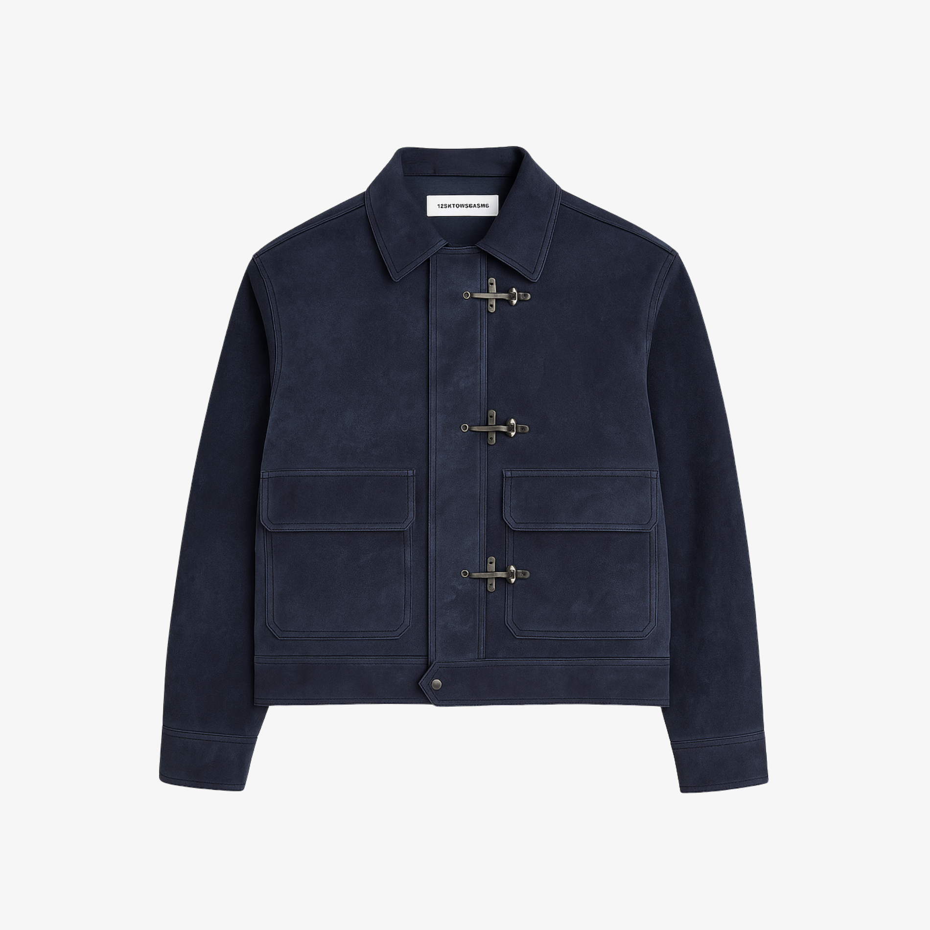 Toggle Front Leather Field Coat