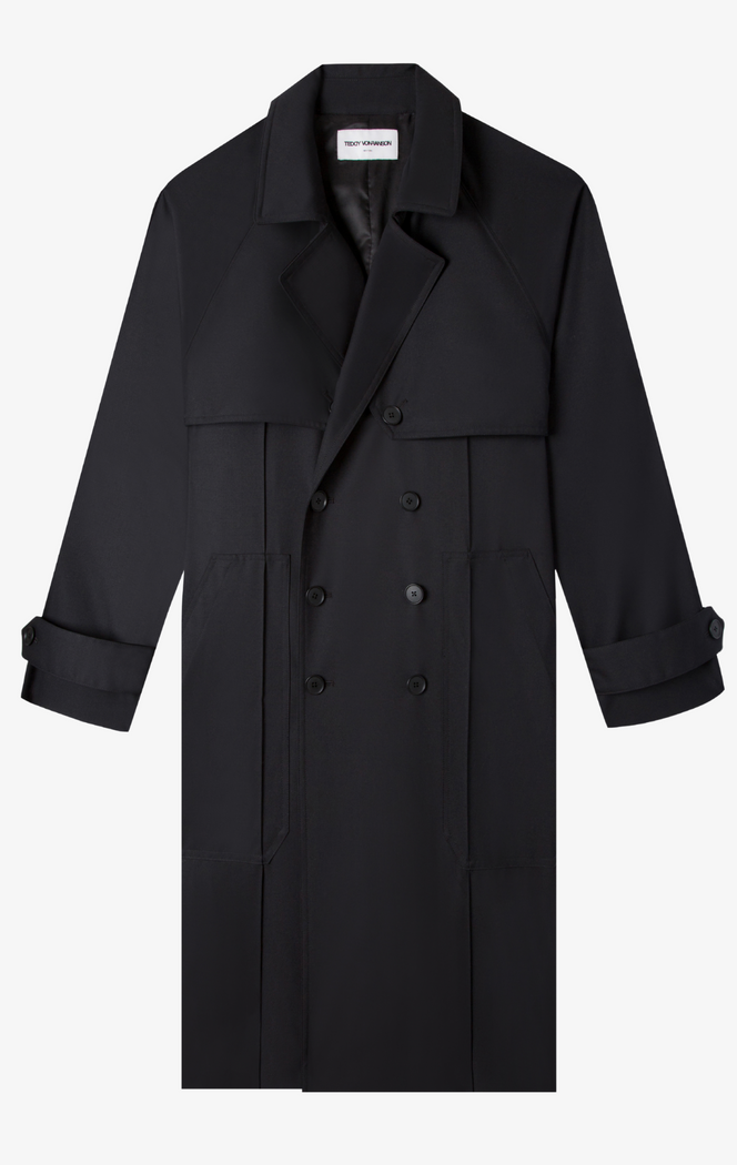 DOUBLE BREASTED WOOL TRENCH