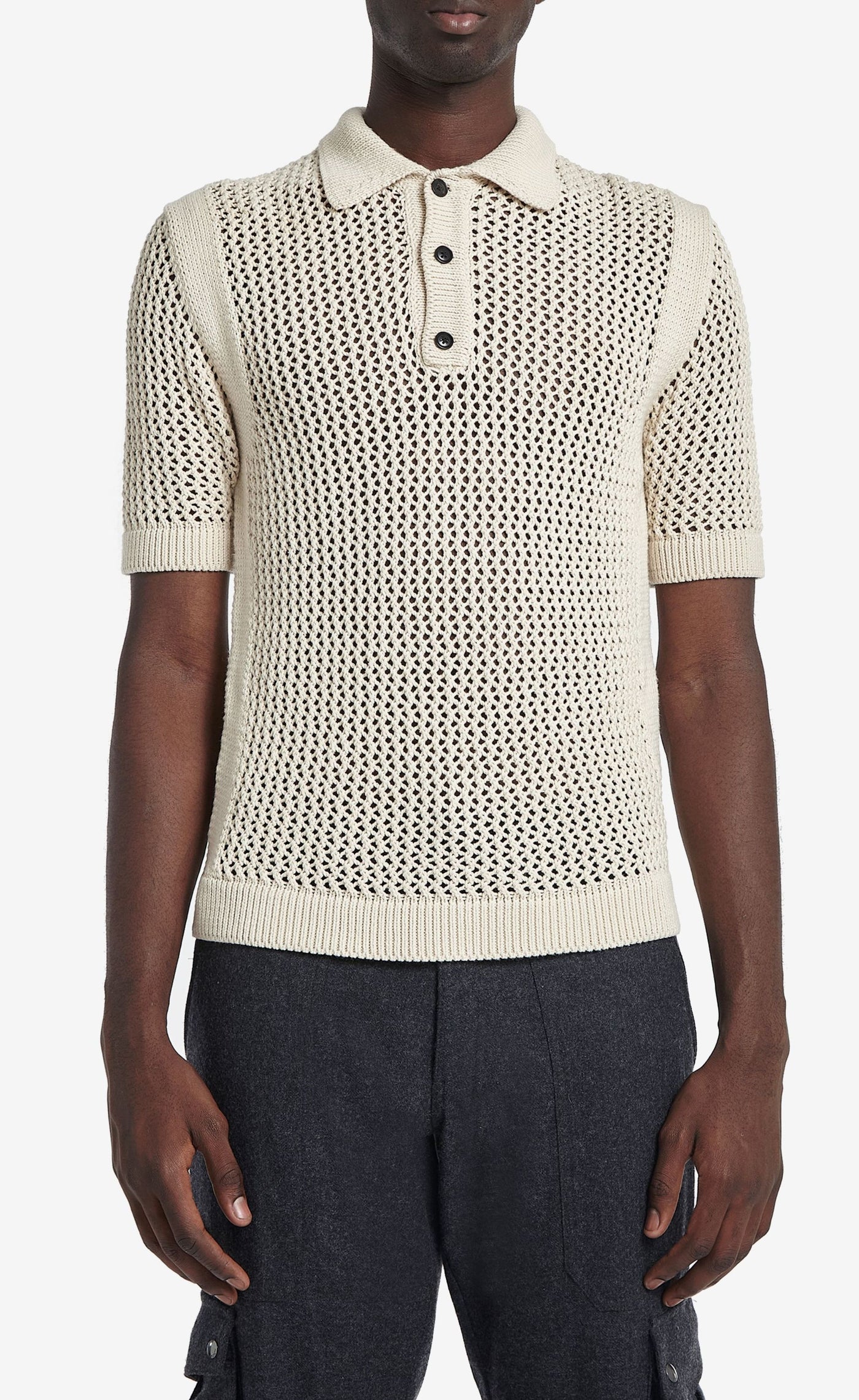 Open Work Polo Shirt