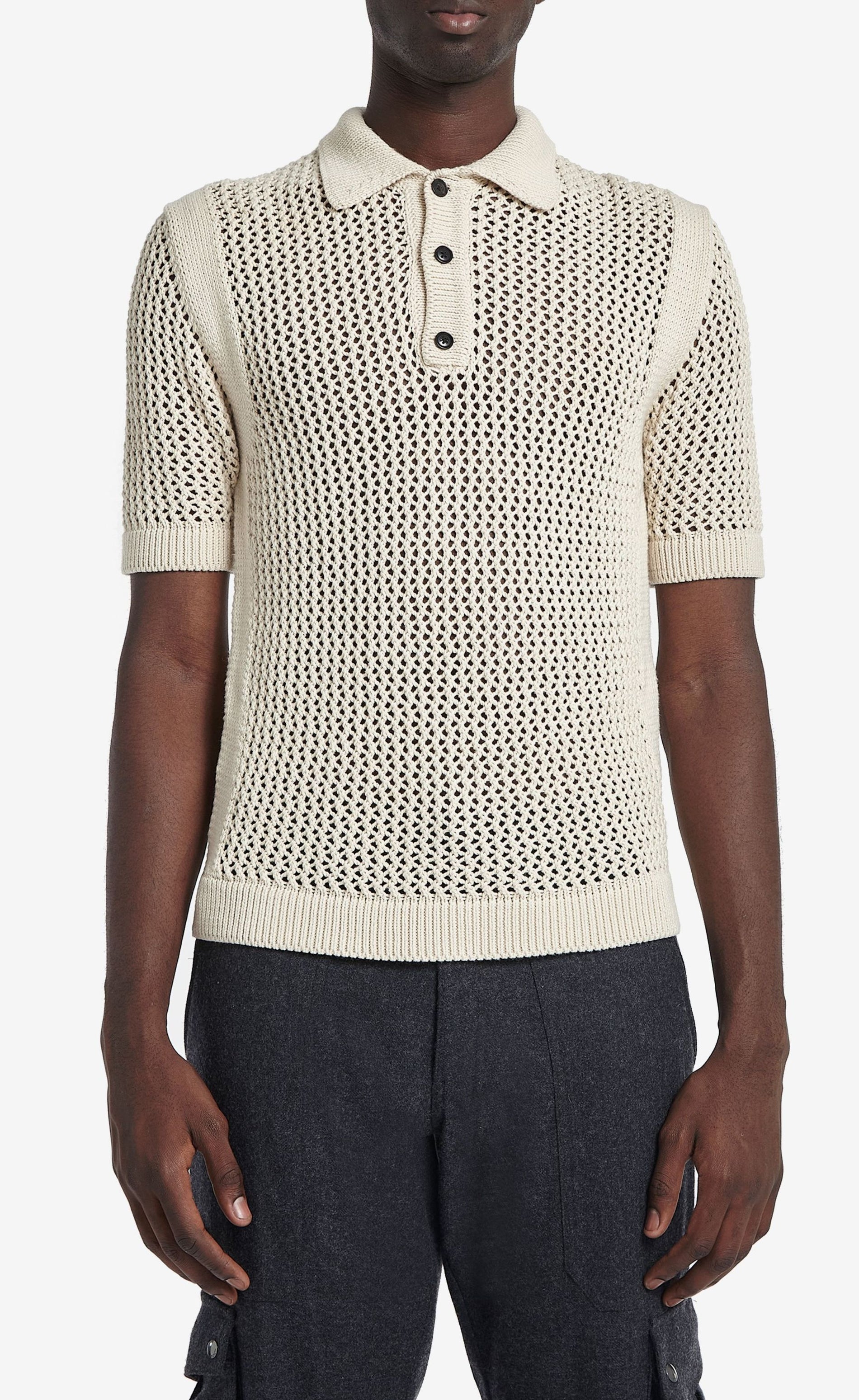 Open Work Polo Shirt